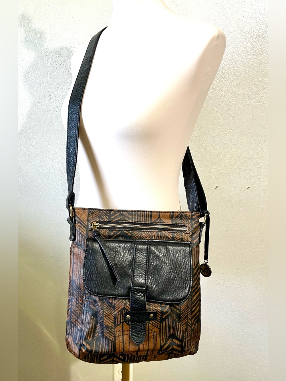 Pistil Waxed Cotton Tribal Crossbody Bag Adjustable Strap Boho Festival Artisan